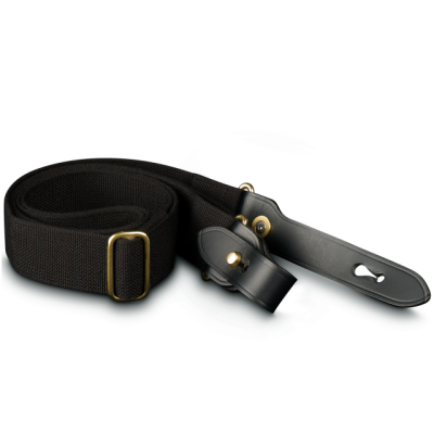 Billingham HP SLING Cinghia Nero/Cuoio Nero inserti ottone