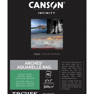 Canson Infinity Arches Aquarelle Rag gr310  12.7x17.8cm  x25