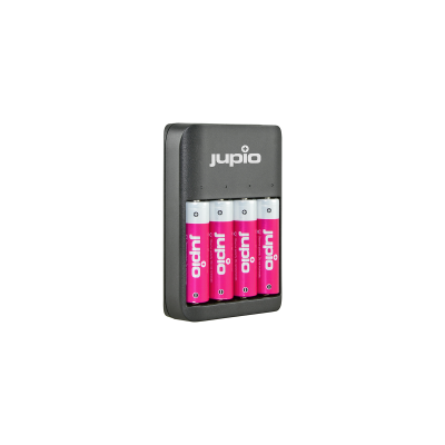 Jupio Caricatore batteria Led -  USB 4-slots