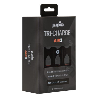 Jupio caricabatteria Air3 Tri-Charge AIR3 per Canon LP-E6
