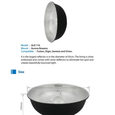 Aurora Parabola Wide Beam diam. 43 cm con deflettore