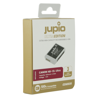 Jupio Batteria fotocamera NB-13L ULTRA Canon
1250mAh / 4.5Wh
