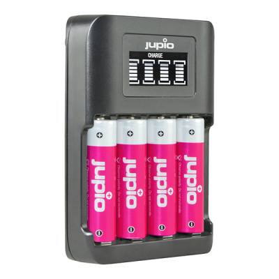 Jupio USB 4-slots caricatore LCD  per batteria ultra rapido