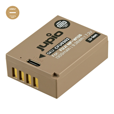Jupio Batteria *ULTRA C* Fuji NP-W126S (USB-C input) 1300mAh